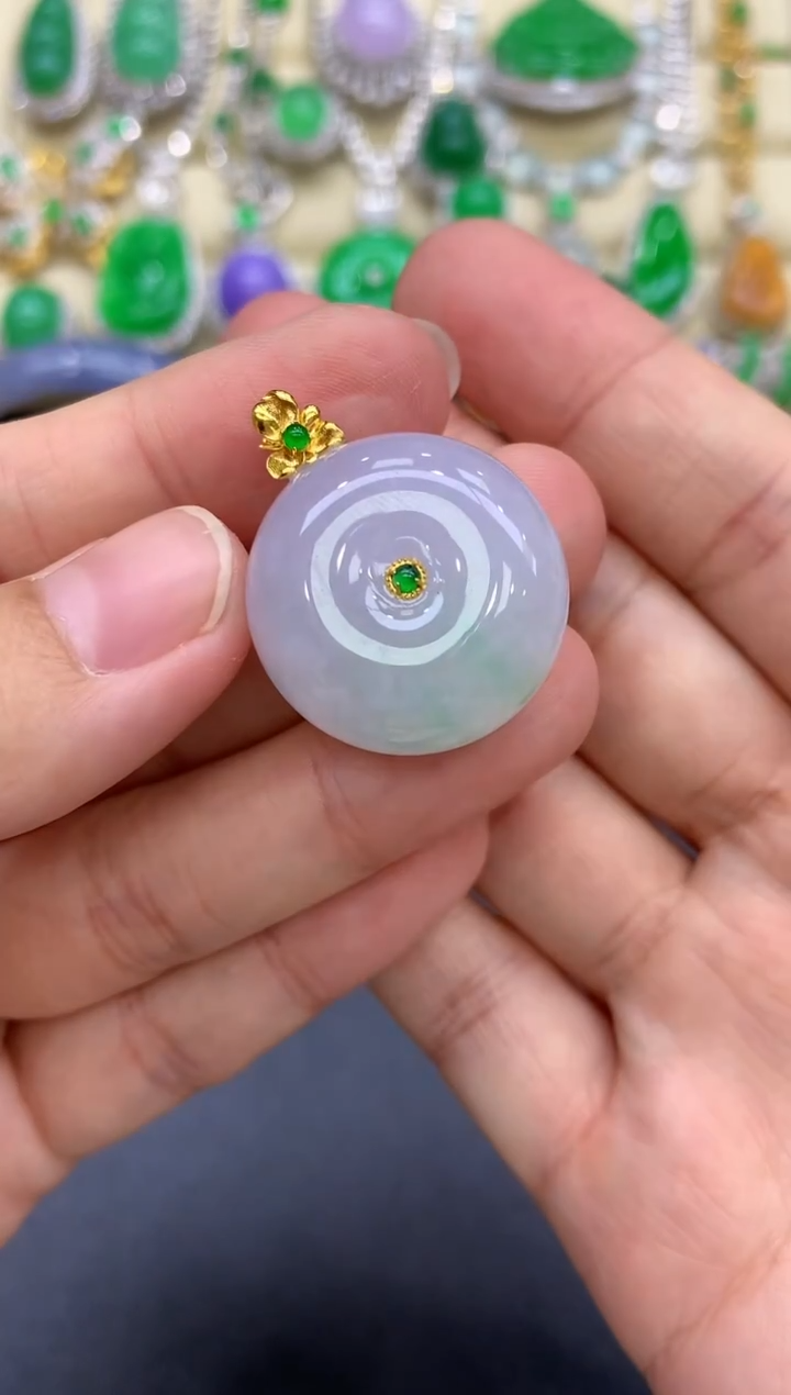 颈饰18K金镶嵌翡翠117-中国好珍宝