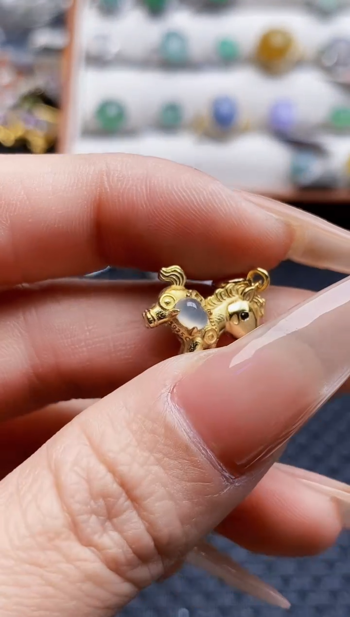 银S925镶嵌戒指翡翠阿*1073