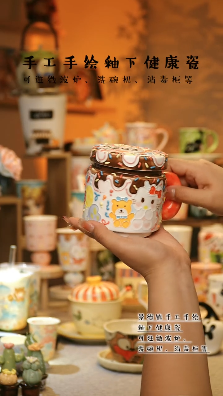 【闪购商品】杯陶瓷景德镇高温釉下彩&A203