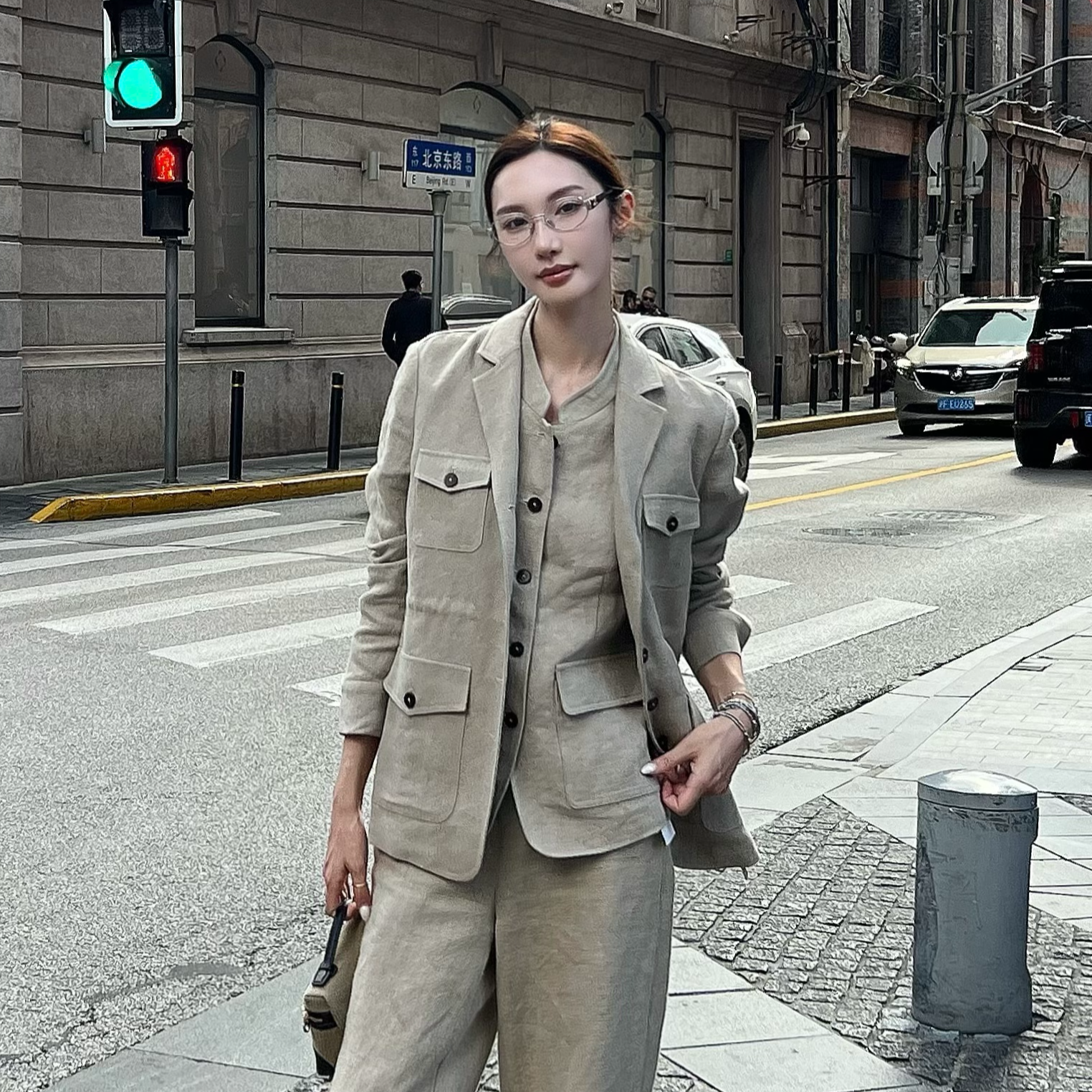 Nancy Lara “时光延续” 亚麻时尚通勤百搭外套 NL248X1022