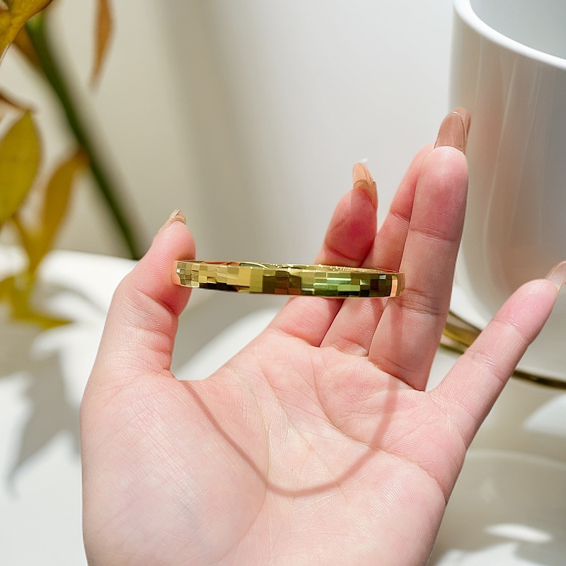 足银手镯 足银手镯 镭射手镯精美时尚气质精致轻奢亮面百搭简约