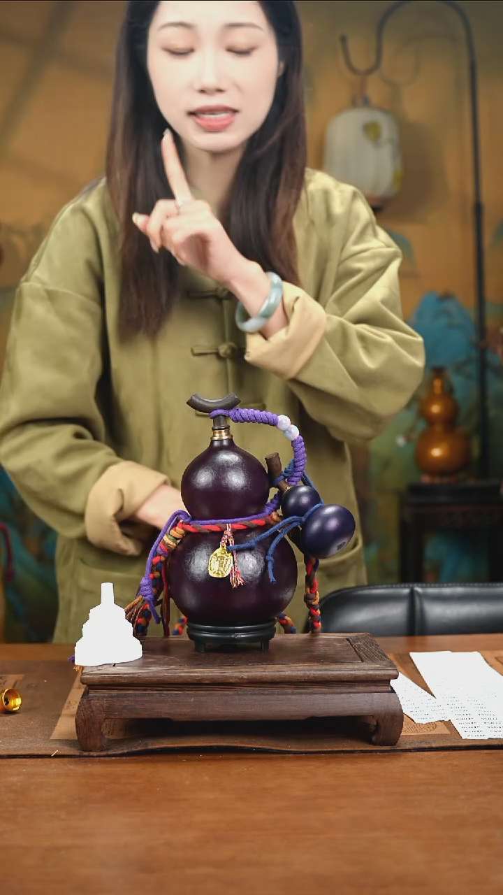 YF022精品藏绳款天然酒葫芦（一物一拍）+小手捏