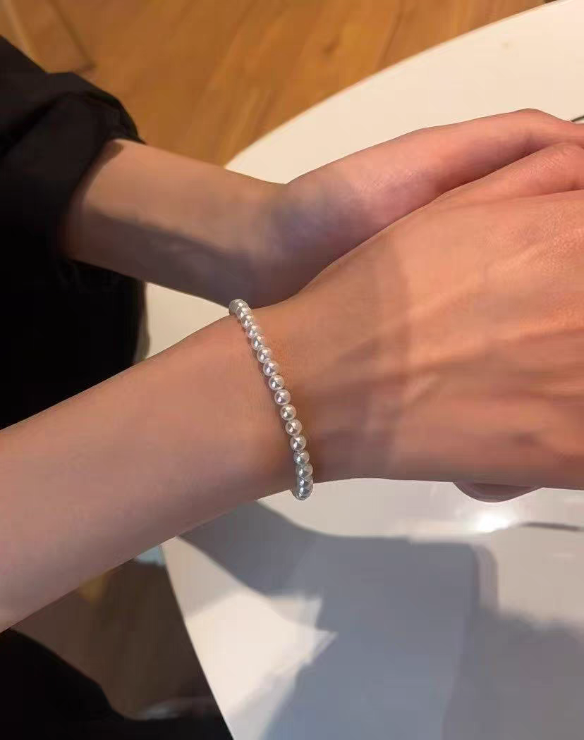 【福利】4-5mm天然淡水珍珠手链 弹力线手链简约百搭时尚