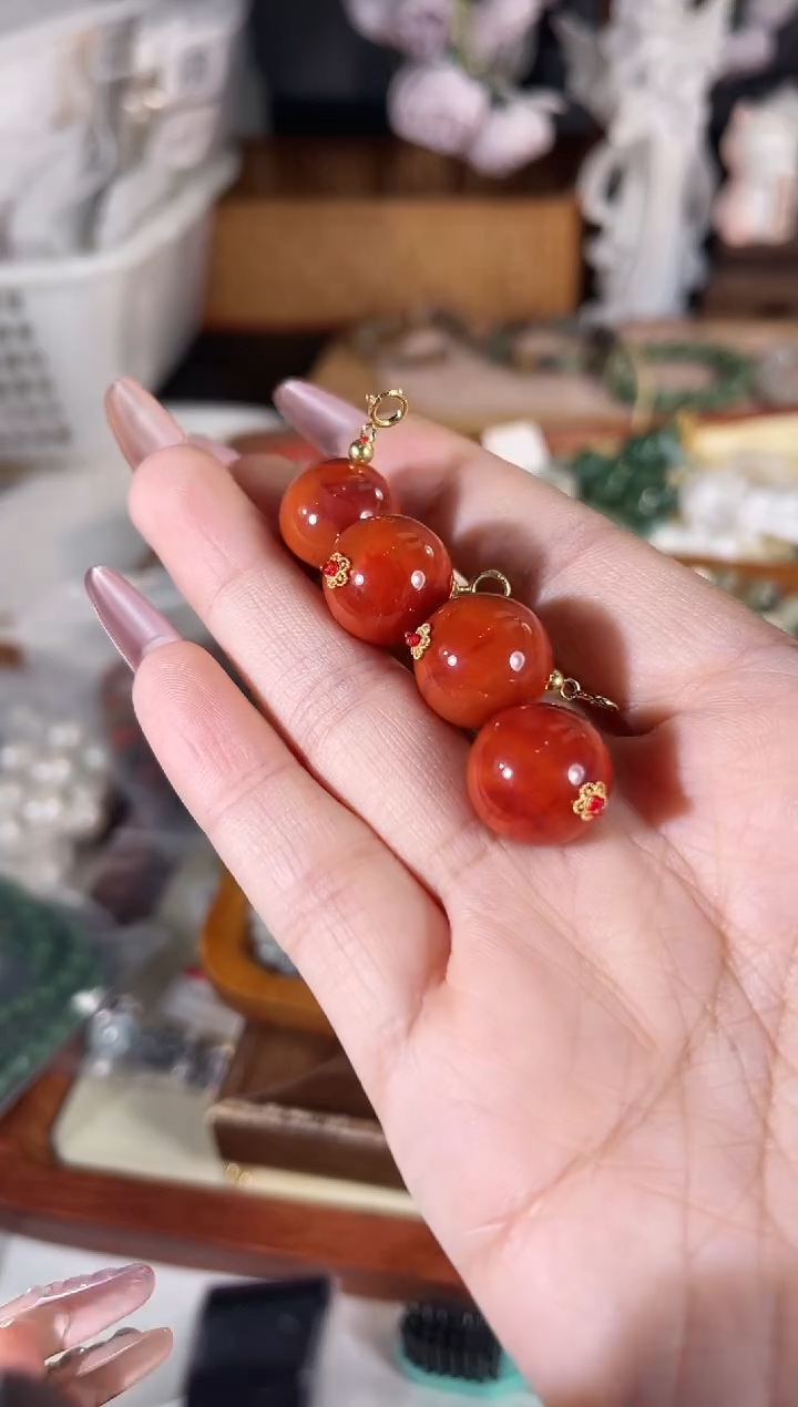 吊坠(不含链)银S925镶嵌南红玛瑙多样性发其一孤品默认微瑕