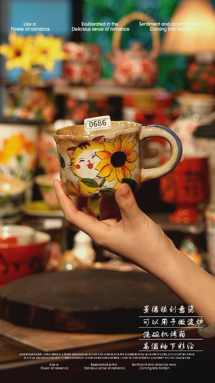 陶瓷景德镇高温釉下彩手工手绘款式@A0686@