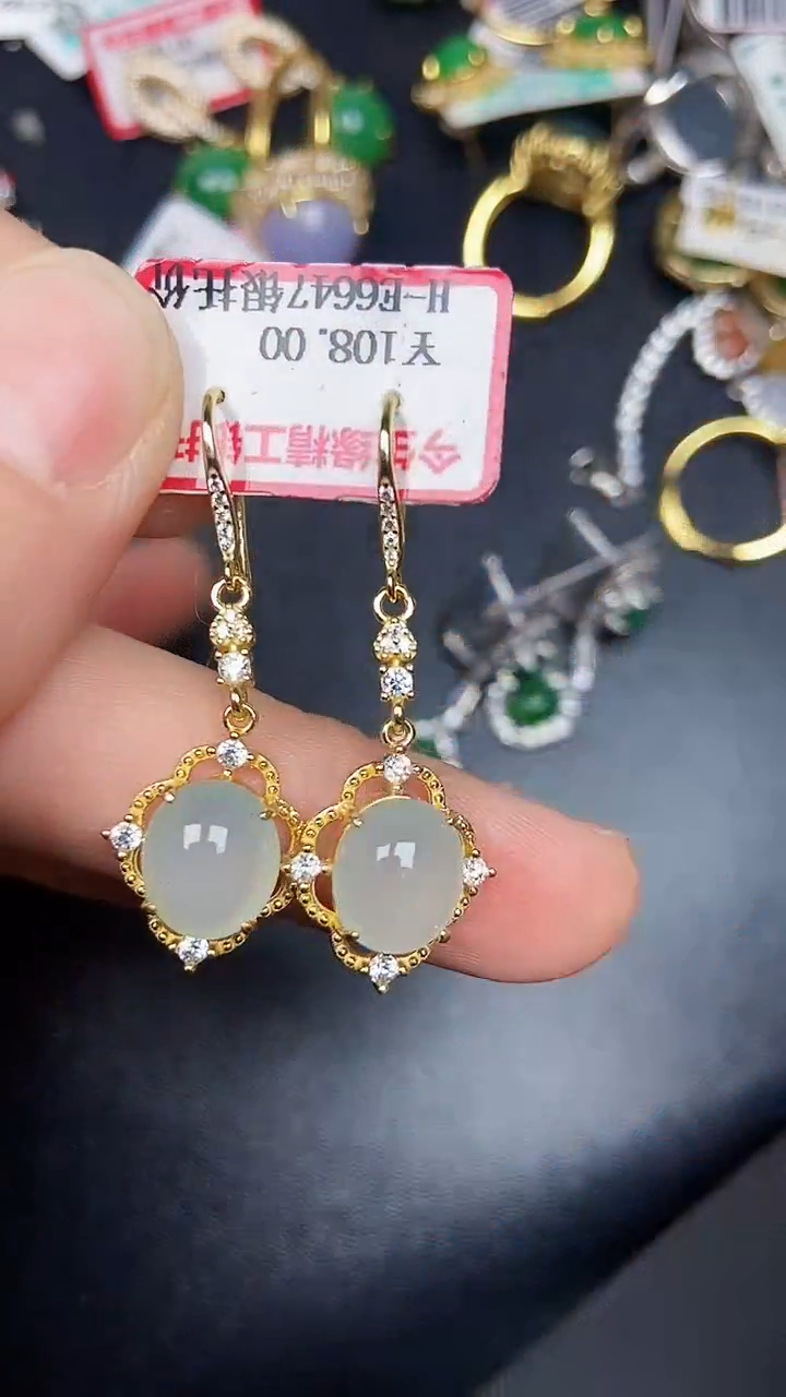 银S925镶嵌戒指翡翠1600