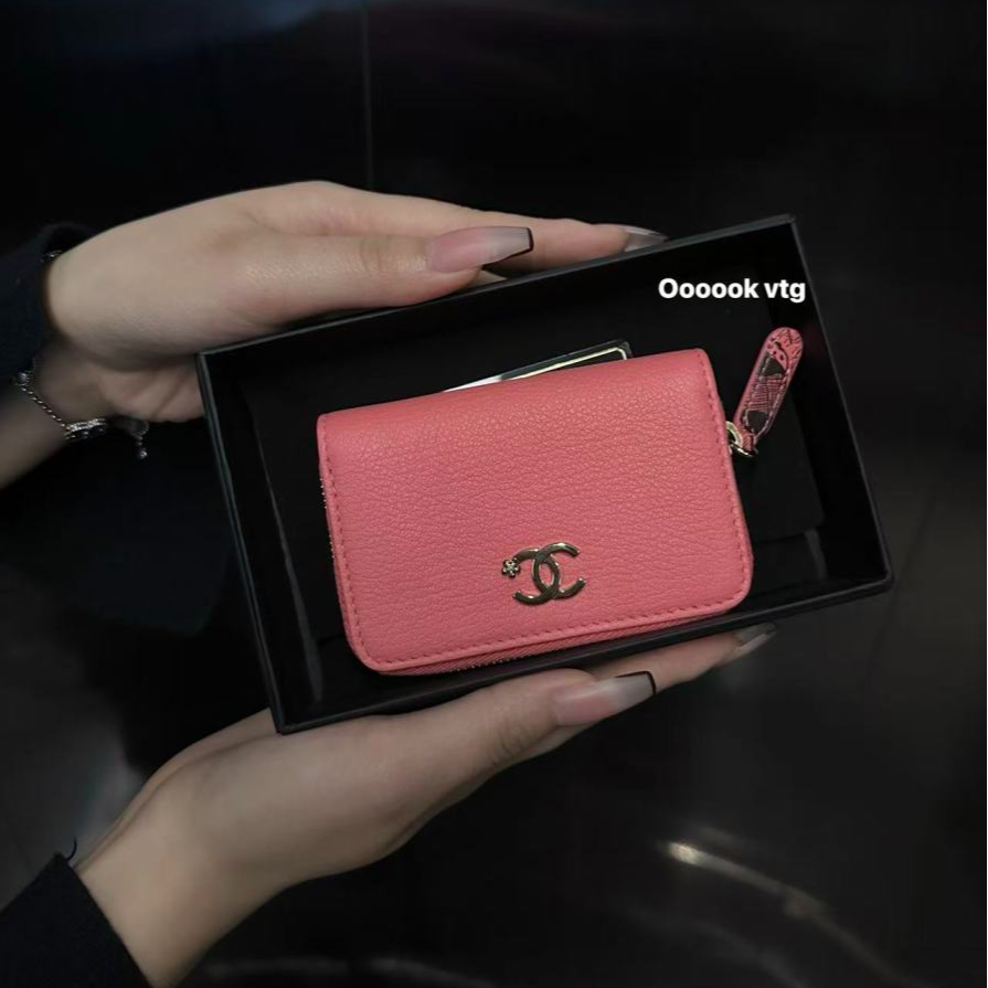 95新 Chanel/香奈儿 CS7083 Chanel香奈儿 粉色钱包小卡包