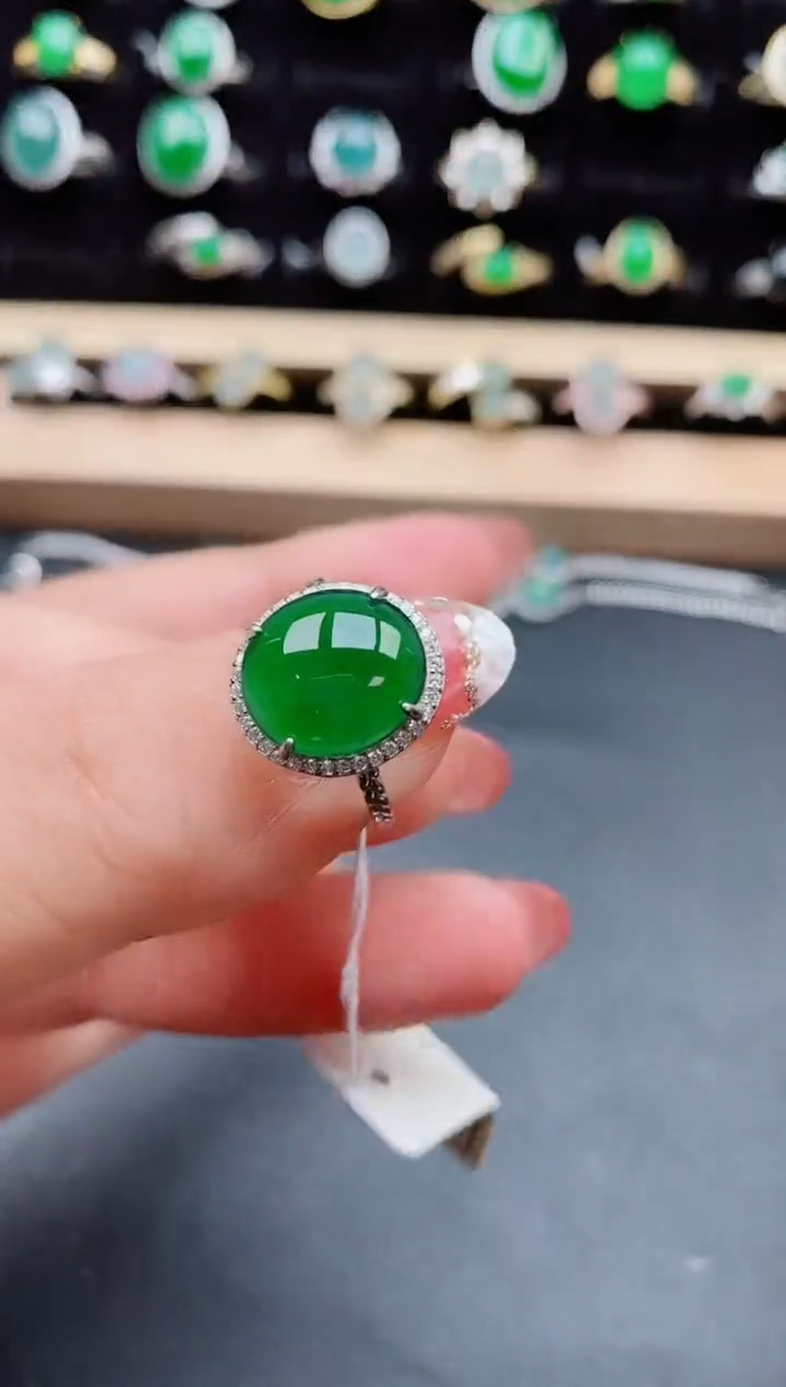 【闪购商品】翡翠戒指银S925镶嵌508050