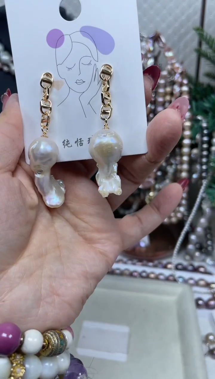 【闪购商品】淡水珍珠耳饰未镶嵌【纯恬珍珠】