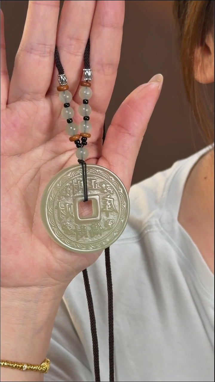 未镶嵌岫玉吊坠(赠链)财库