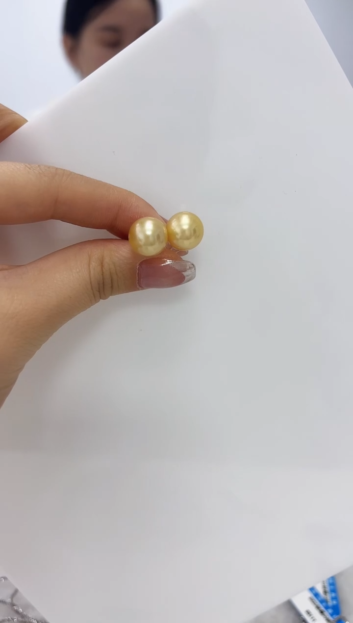 【闪购商品】海水珍珠DA18K金镶嵌ss168 金珠耳饰11