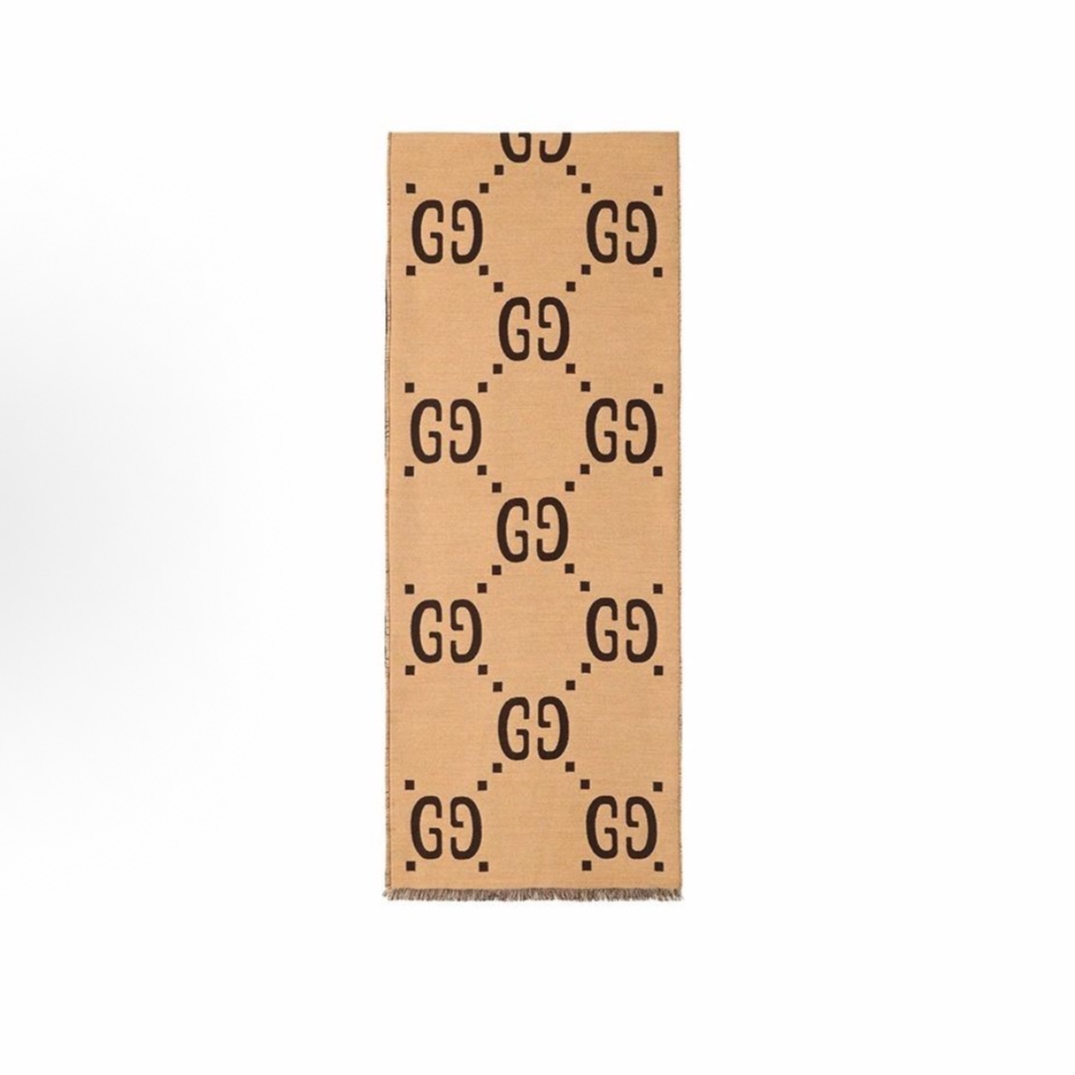 未使用 GUCCI/古驰 双G双面提花围巾 男女同款 nn