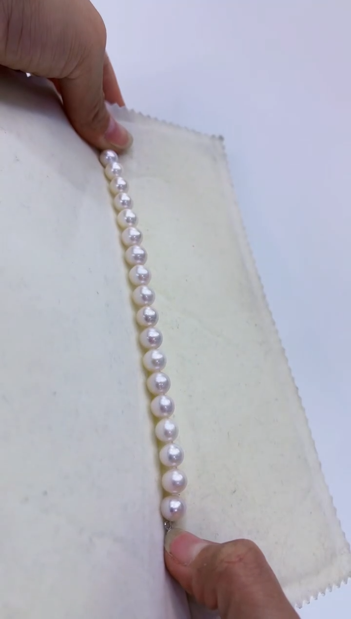 【闪购商品】淡水珍珠手绳银S925镶嵌无核珍珠手链8-9mm