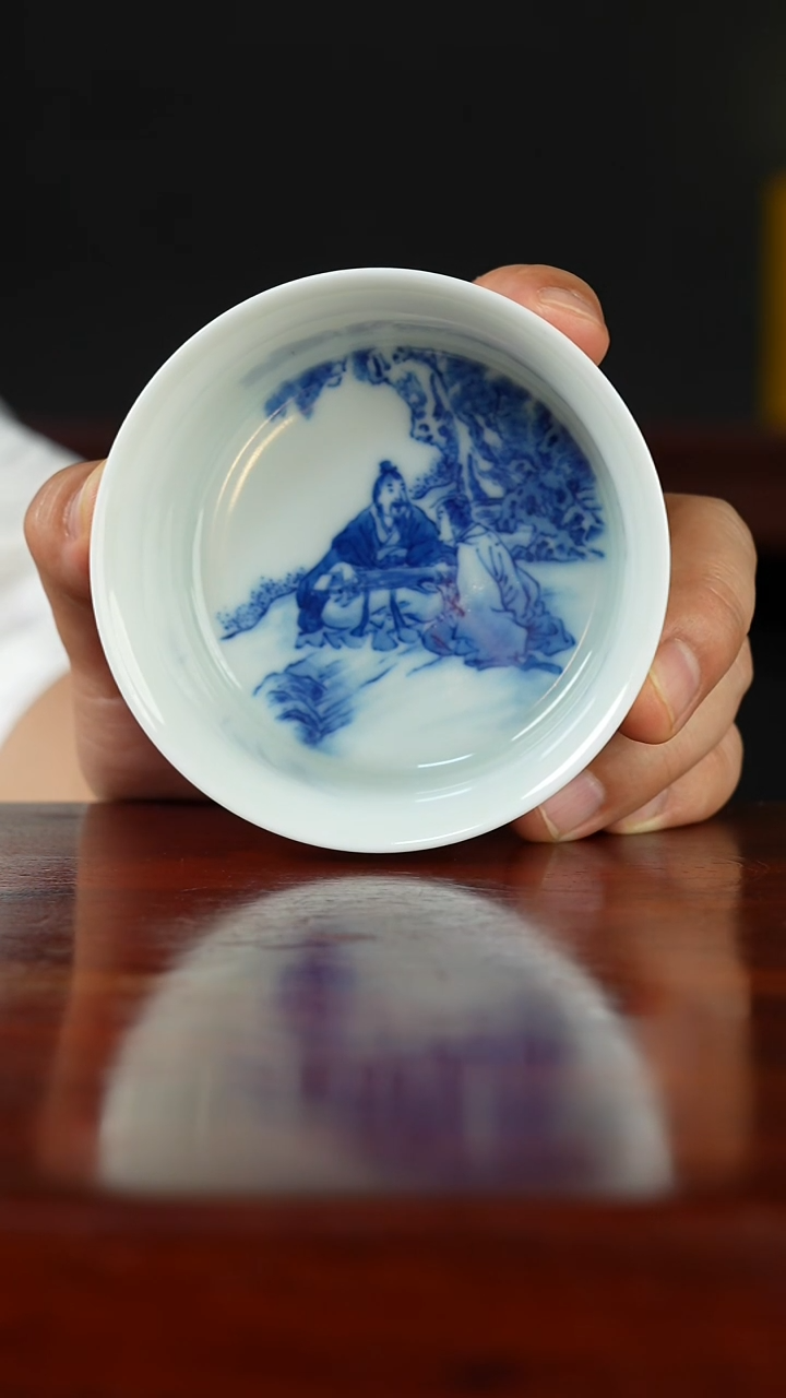 祖传窑真柴窑传承400年内画人物单杯