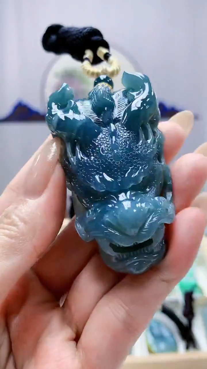 未镶嵌定制翡翠5028MM-毛货挂件87