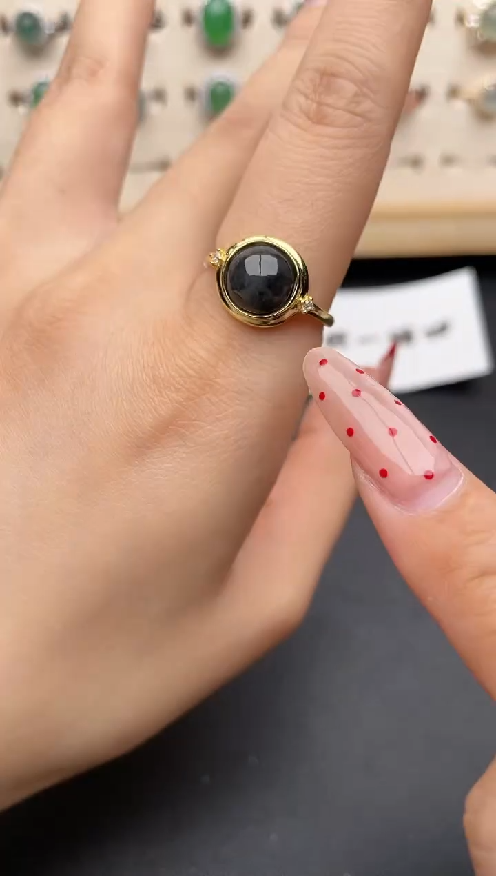 【闪购商品】翡翠戒指银S925镶嵌一物一证一礼盒