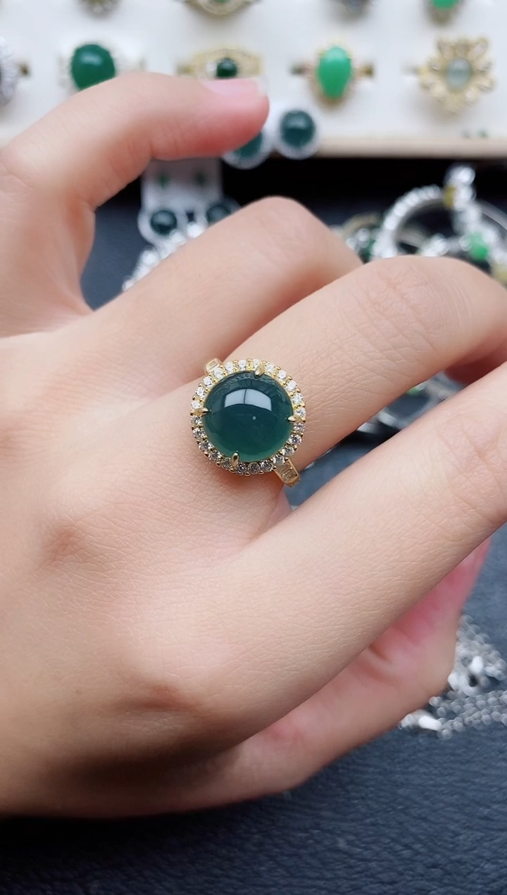 【闪购商品】翡翠戒指银S925镶嵌11111