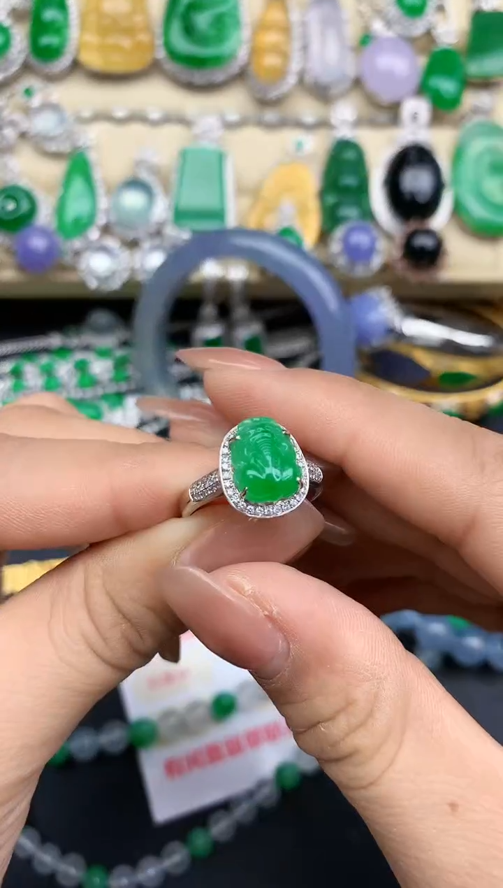 颈饰18K金镶嵌翡翠373-中国好珍宝1