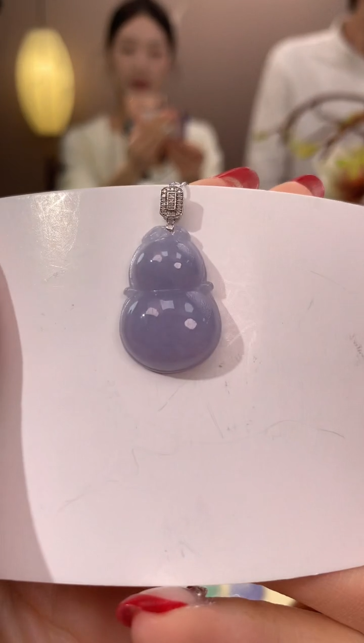 【闪购商品】翡翠颈饰18K金镶嵌天然缅甸a货翡翠