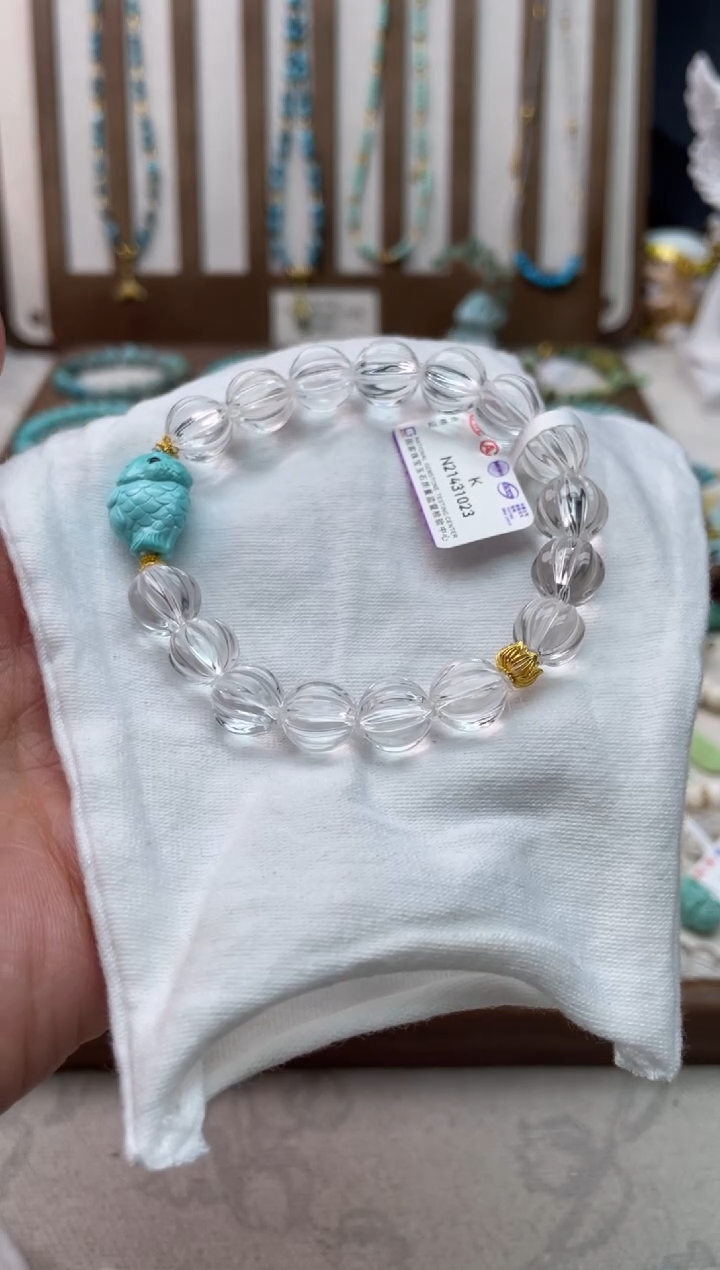 水晶手串18K金镶嵌1311111111111