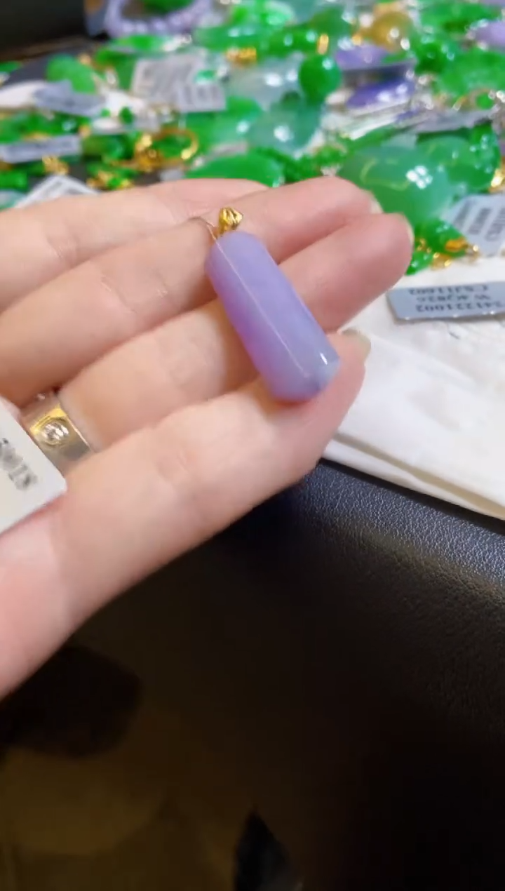 【闪购商品】定制翡翠18K金镶嵌无事牌