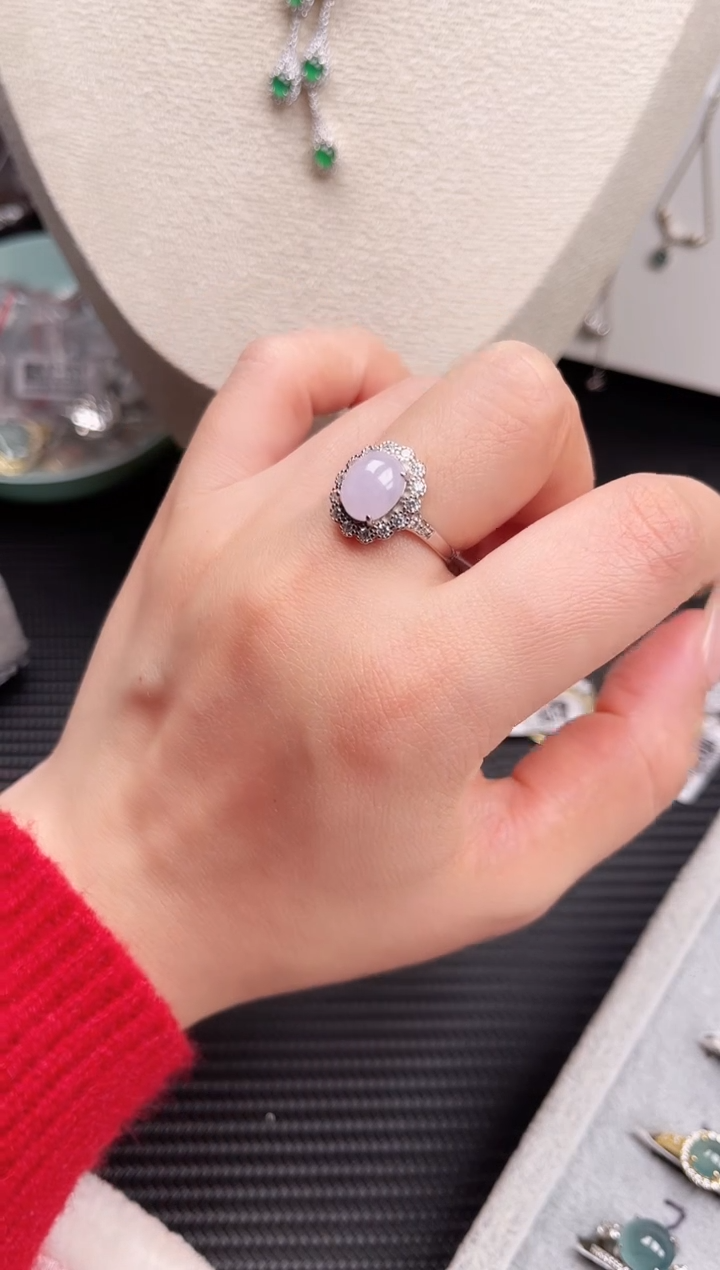 【闪购商品】翡翠戒指银S925镶嵌戒指