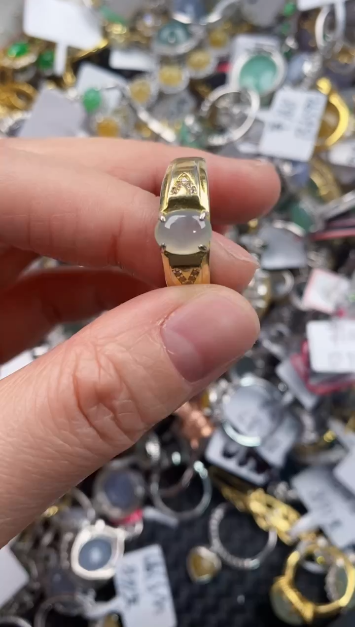 银S925镶嵌戒指翡翠111       2