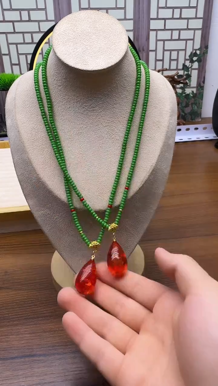 颈饰14K金镶嵌和田玉L21   