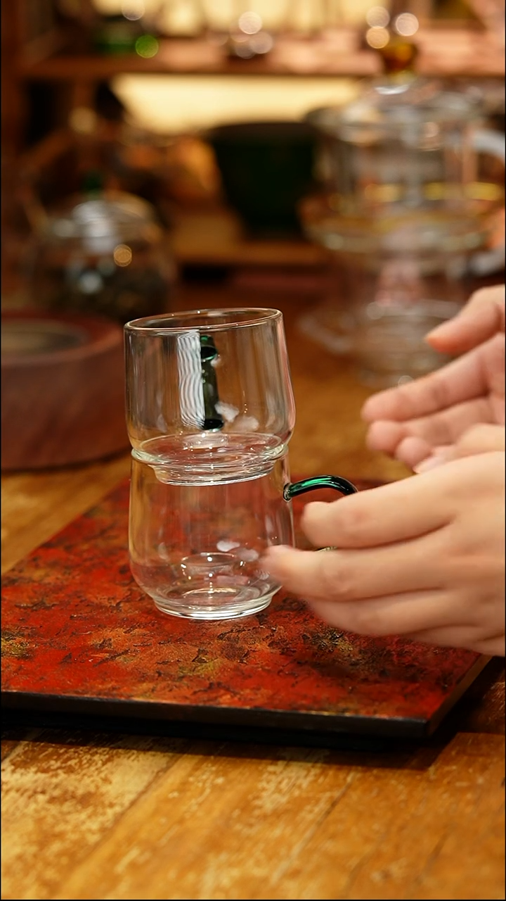 璃享/水月杯2入/墨绿/不批发