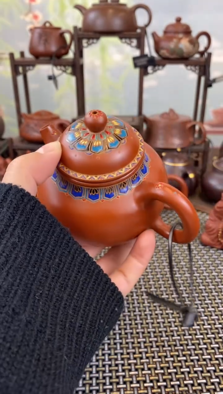 茶壶紫砂小*珐琅彩容天