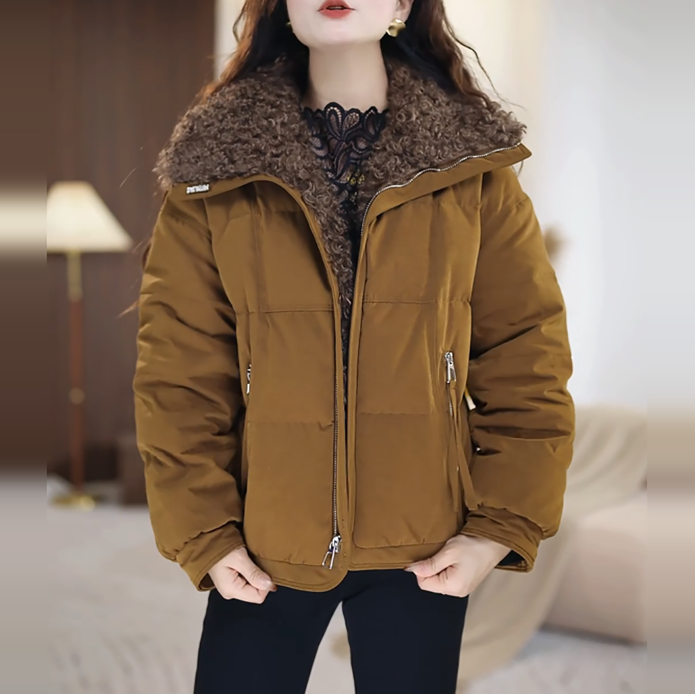 轻奢冬季新款气质时尚洋气加厚保暖白鸭绒羽绒服外套气质大方优雅