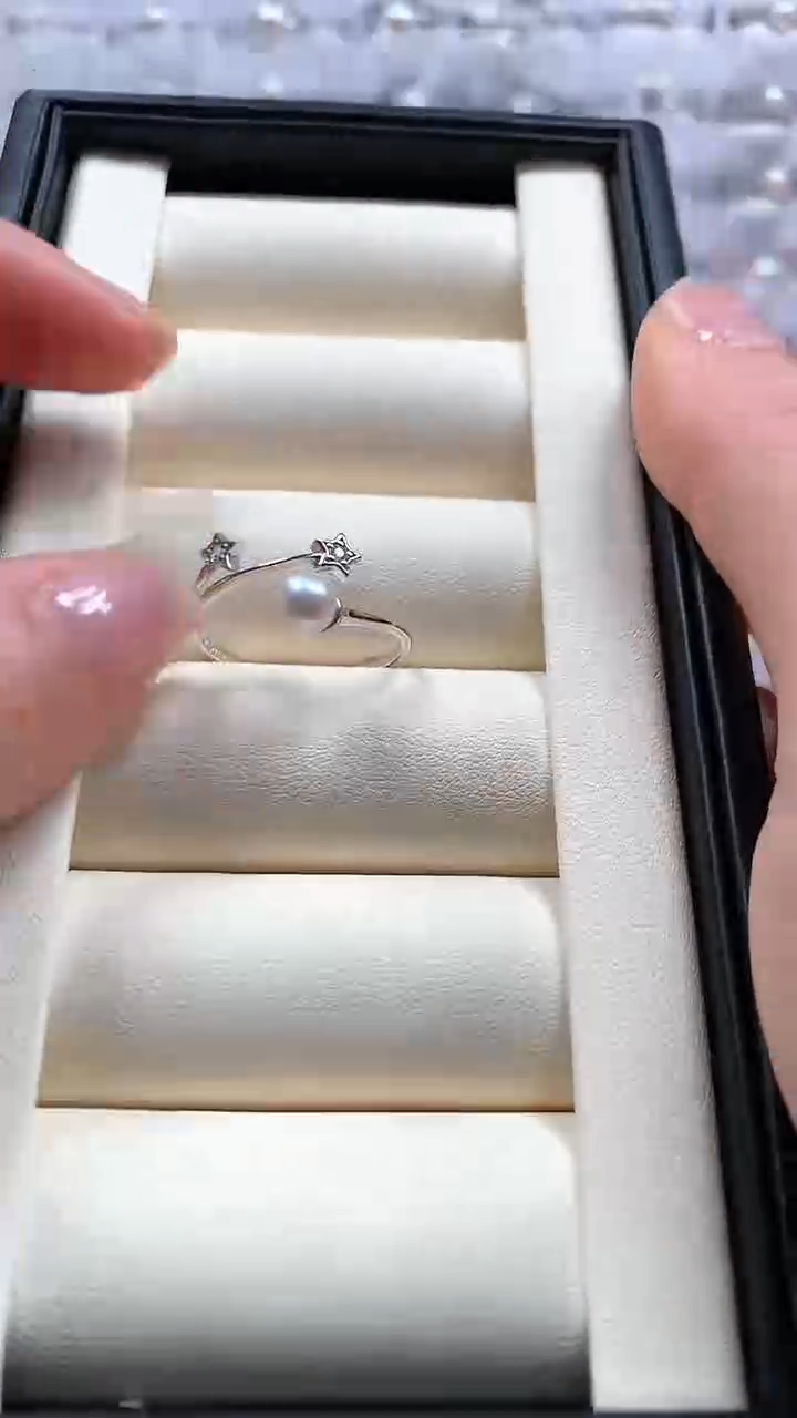 【闪购商品】海水珍珠戒指银S925镶嵌海水珍珠开口戒