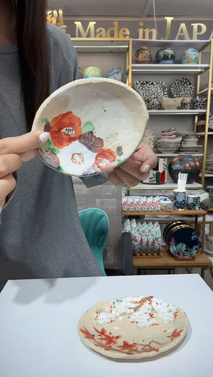 陶瓷和田一人椿小皿WDH-28