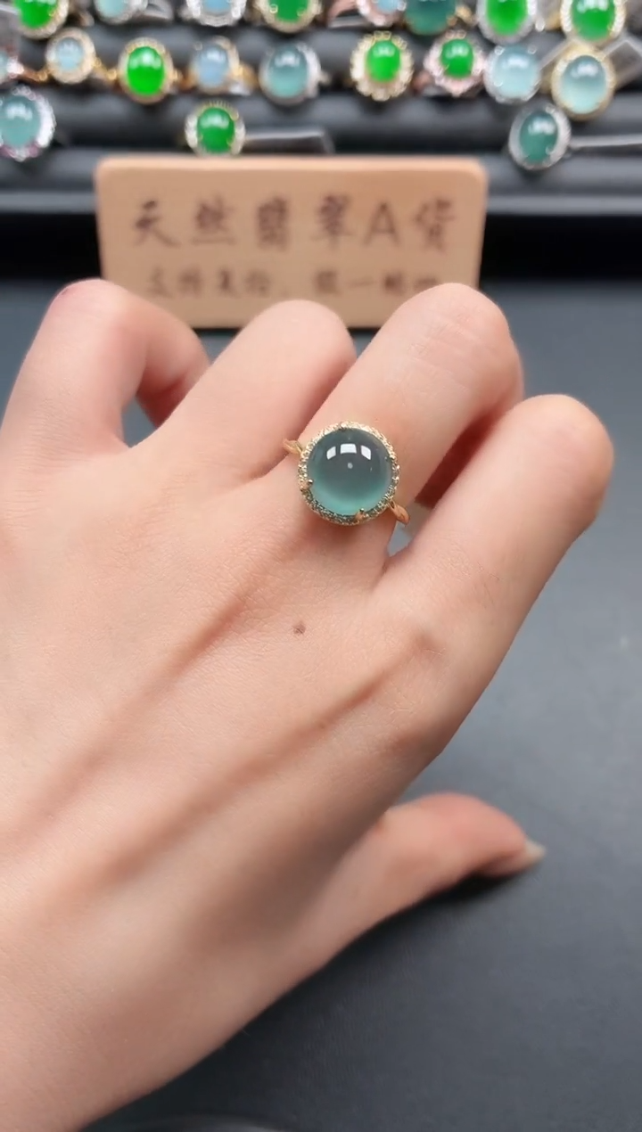 银S925镶嵌戒指翡翠11111