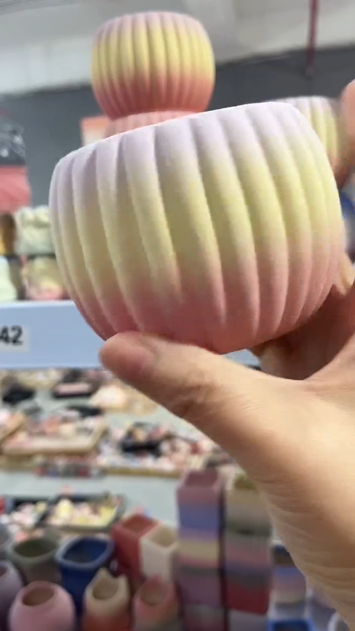 麦饭石粗陶多肉花盆7*6