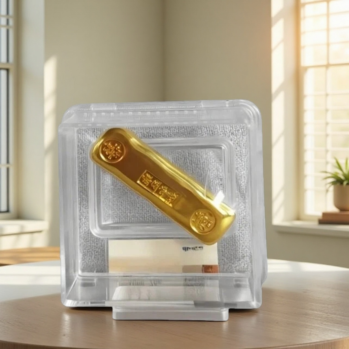 福禄寿喜财金色长条实心9999 礼品包装 亚克力礼品盒11