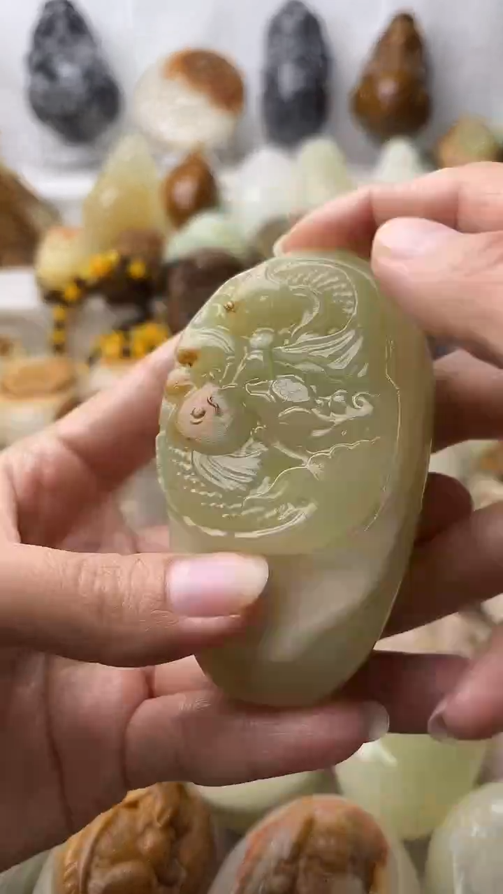 石材古青石棉纹正常不退换锦鲤鱼