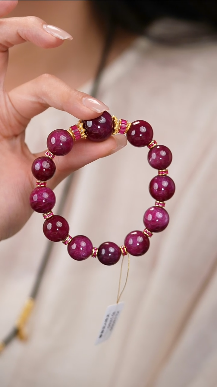 未镶嵌手串红宝石手串81