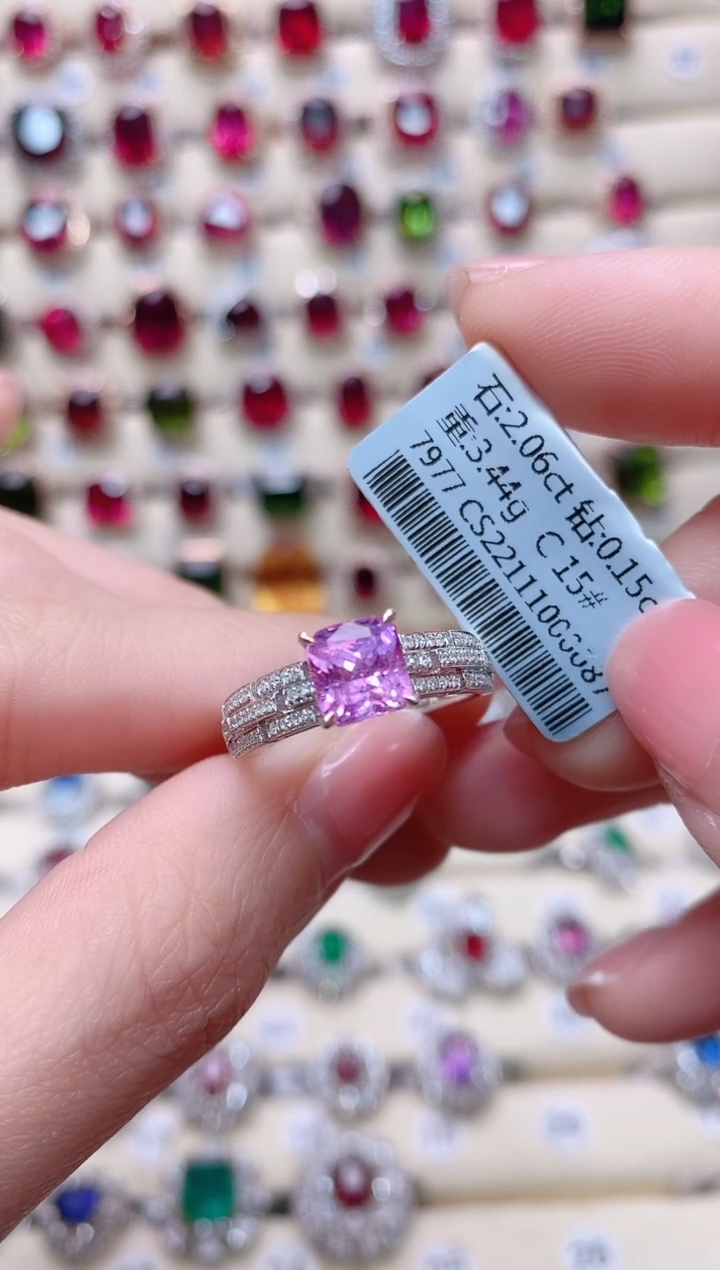 【闪购商品】彩色蓝宝石18K金戒指18K金镶嵌1