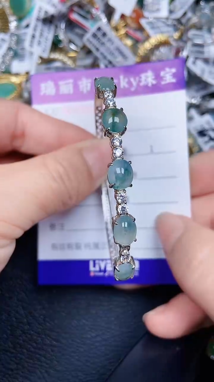 颈饰银S925镶嵌翡翠0008