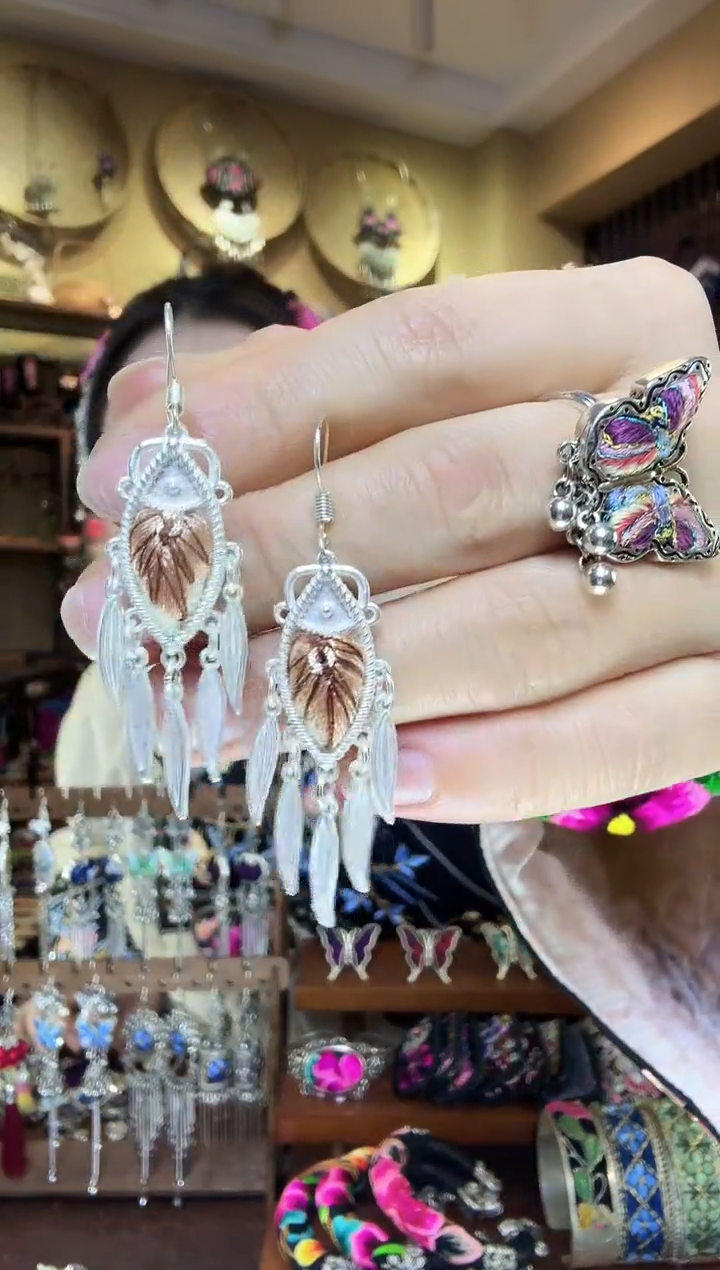 刺绣非遗刺绣民族风耳环