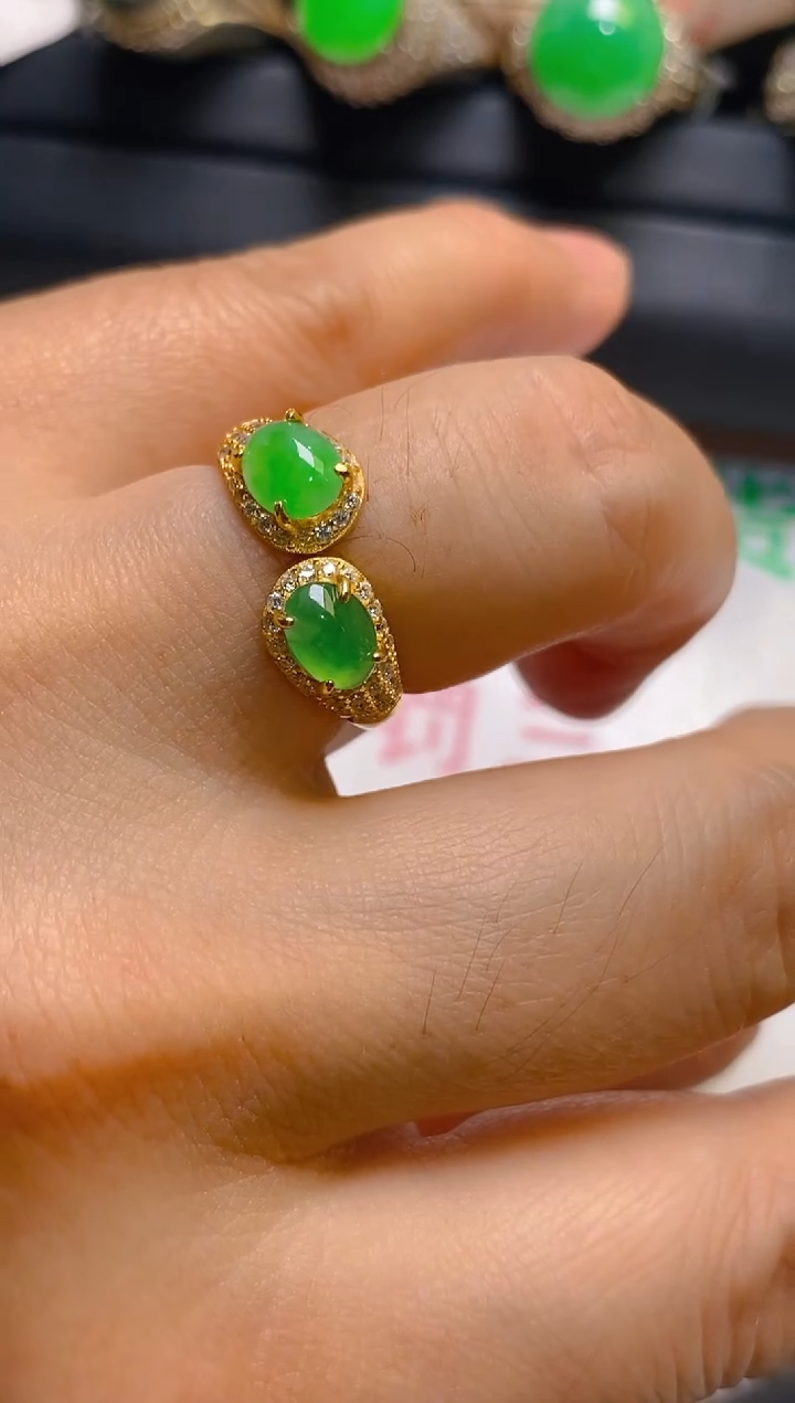 【闪购商品】翡翠耳饰银S925镶嵌天然A货翡翠1