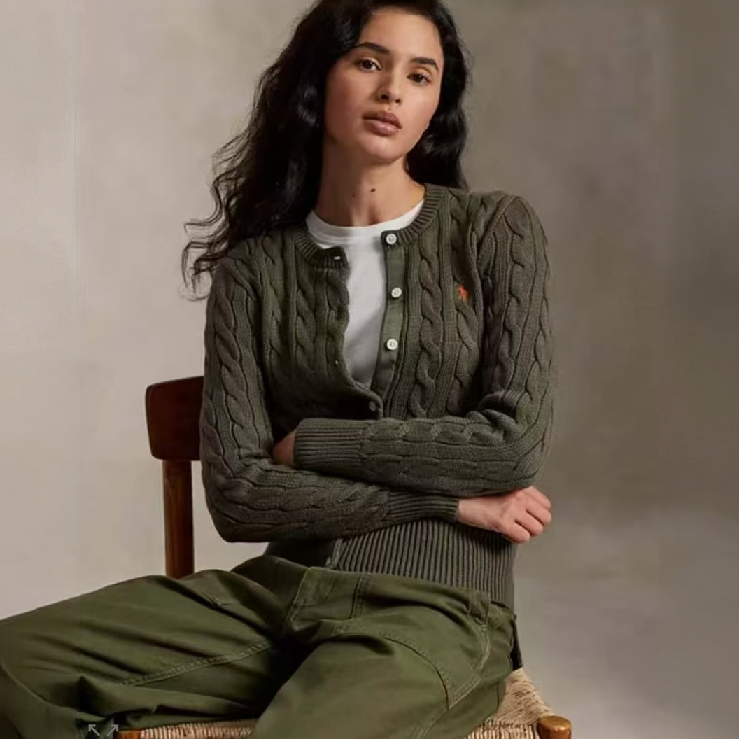 Ralph Lauren/拉夫劳伦sadie麻麻美国专柜采购  全棉圆领开襟衫 