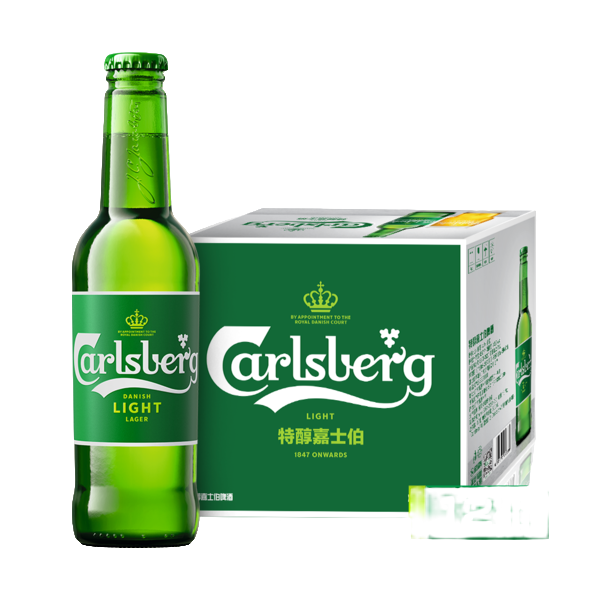 嘉士伯特醇啤酒8°P瓶装600ml*12瓶 