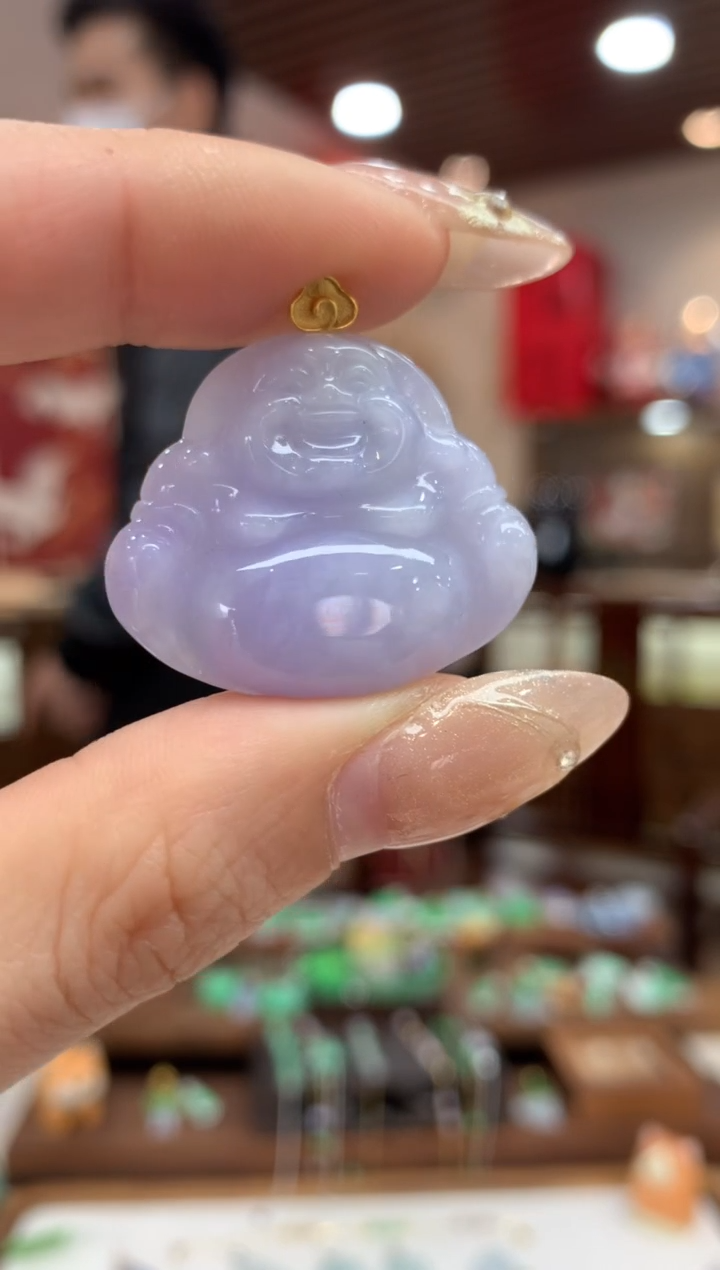 【闪购商品】翡翠吊坠(不含链)18K金镶嵌佛公