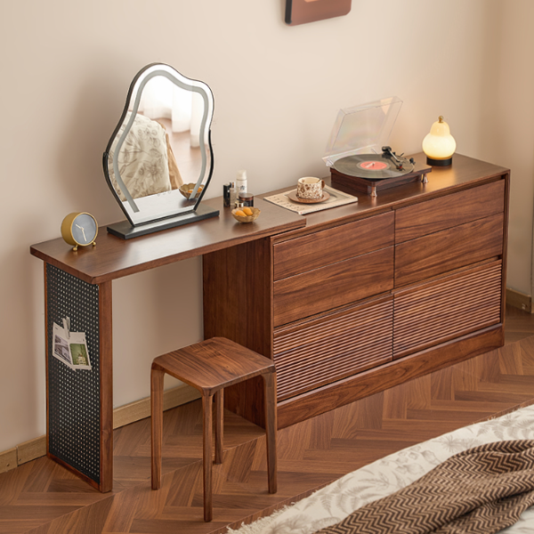 苏作集进口缅甸柚木家用简约六斗柜妆台卧室抽屉式化妆柜收纳