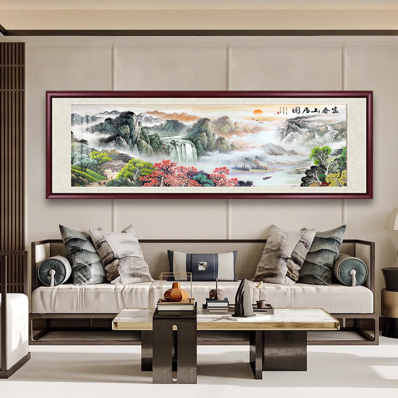 【富春山居-1】山水画客厅沙发背景墙装饰画茶室办公室山水风景挂画