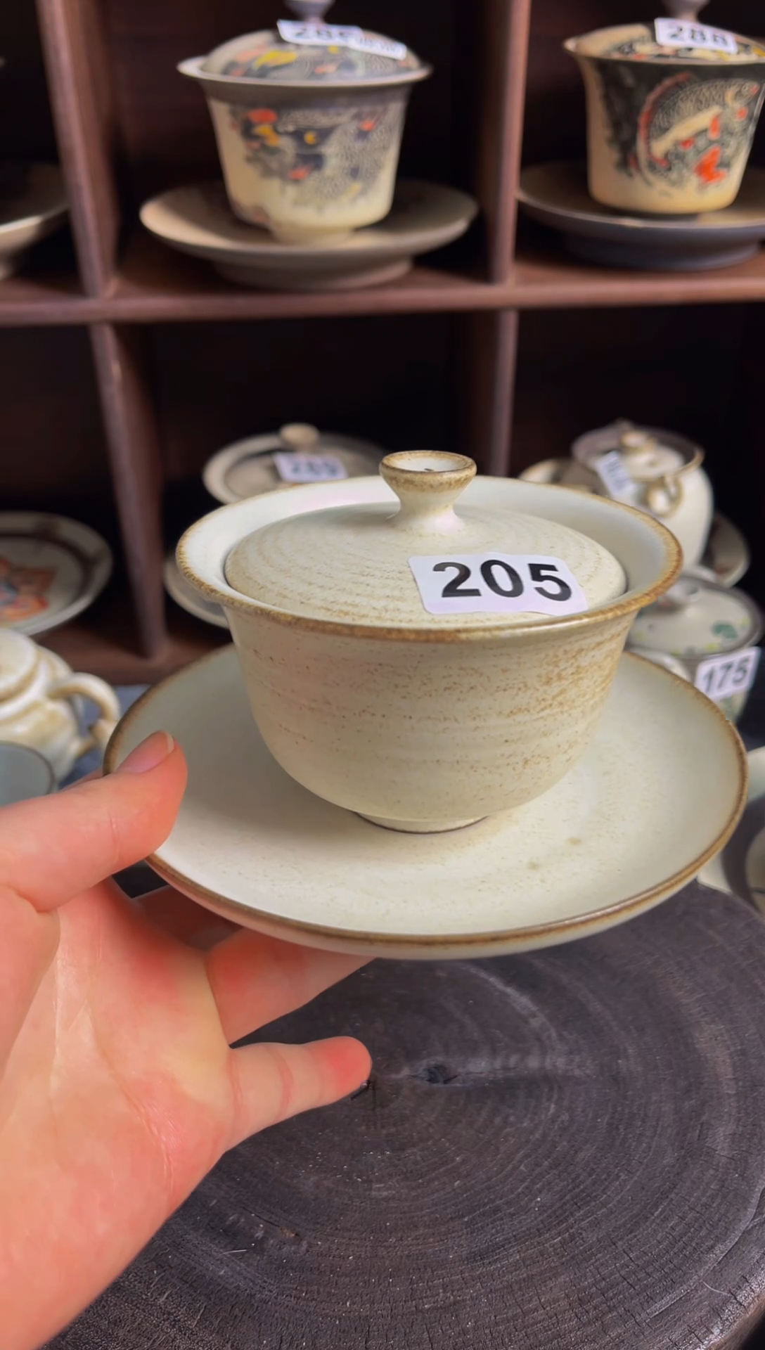 【闪购商品】陶八工粉引微瑕三才盖碗