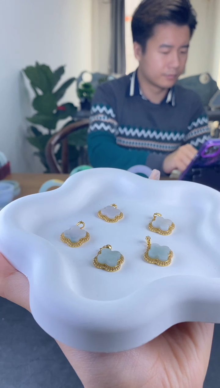 【闪购商品】翡翠挂件银S925镀金镶嵌挂件多样性发1