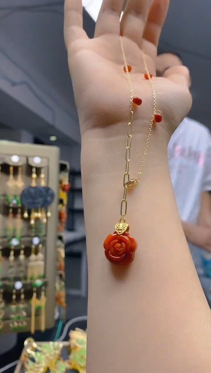 【闪购商品】翡翠耳饰合金0150翡翠锁骨链